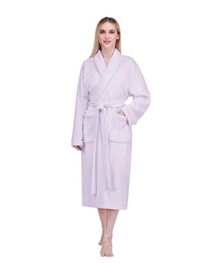 Pavilia Women Soft Robe Lightweight Spa House Shower Bathrobe Long Fleece Ladies